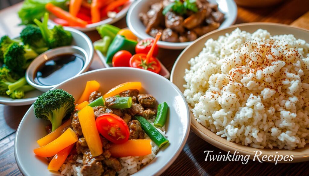 Beef Pepper Rice side dishes