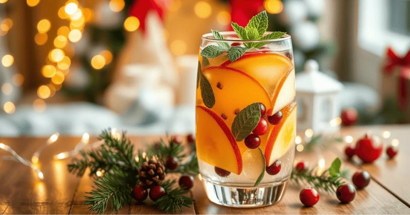 christmas white sangria cocktail