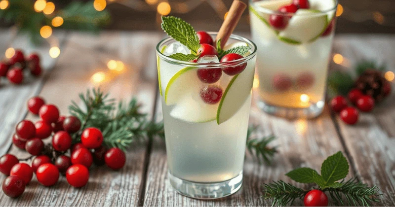 christmas white sangria cocktail