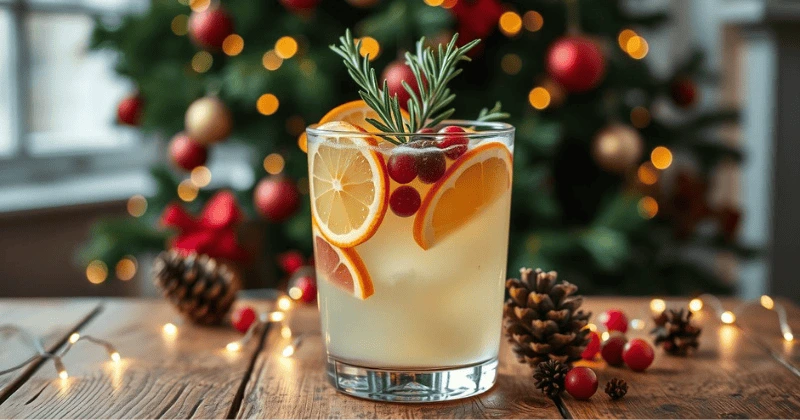 christmas white sangria cocktail